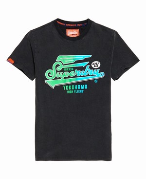 Superdry High Flyers Hyper Classics Férfi Pólók Fekete | EWGBF3724